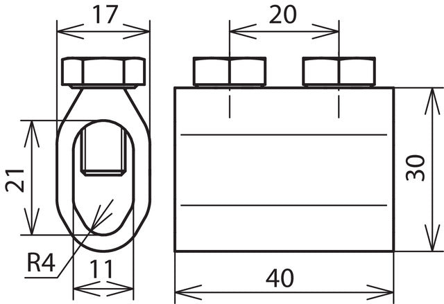 Manguito de desconexión Dehn para Rd 8/8-10mm Al - 450101 [2 piezas]