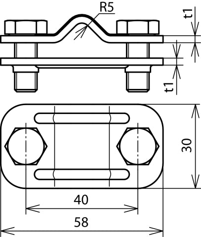Dehn Uni Abrazadera De Desconexión St Tzn Para Rd 8-10 Fl 30mm - 459030