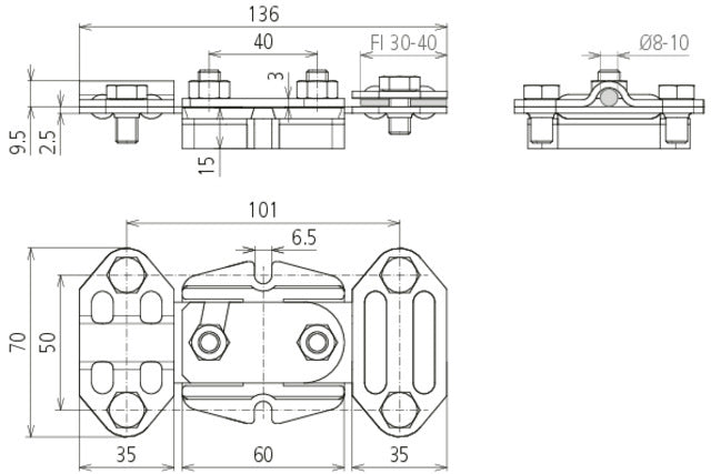 Dehn FTS 8.10 FL30.40 IS STTZN Junta aislante de prueba - 453100
