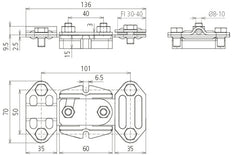 Dehn FTS 8.10 FL30.40 IS STTZN Junta aislante de prueba - 453100
