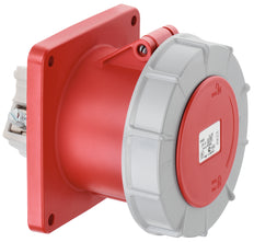 ABL CEE Straight Flanged Socket IP67 125A 4 Pole 400V 6H Red - F44S357