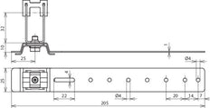 Soporte de Conductor de Techo Dehn H 32mm Rd 8mm Al/StSt L 205mm - 206171 [2 piezas]