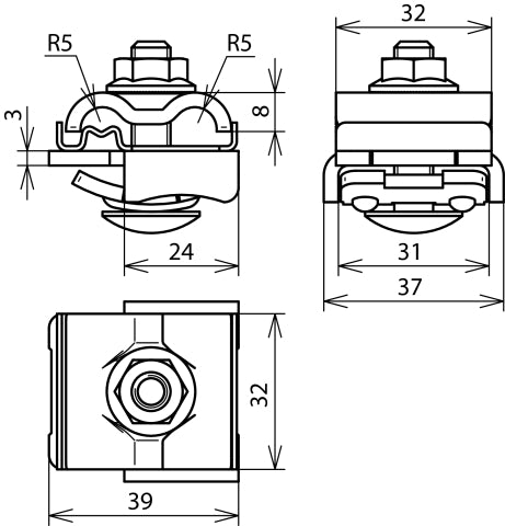 Abrazadera Dehn Uni Saddle Para Conductor 8-10mm 4-50mm Cuadrado - 365250