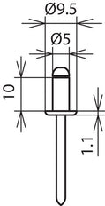 Remache ciego Dehn 5mm 10mm Al V2A DIN 7337 EN 15979 - 528610 [10 piezas]