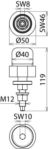 Adaptador Dehn SDS para mástiles de líneas aéreas de contacto - 723199