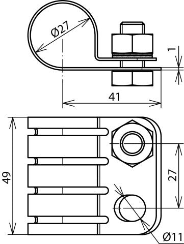 Dehn StSt Elemento De Conexión Para Conductor De Potencia HVI D 27mm - 410239