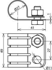 Dehn StSt Elemento De Conexión Para Conductor De Potencia HVI D 27mm - 410239