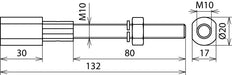 Dehn Adaptador Roscado M10 L130mm Acero Inoxidable Con Tuerca Arandela - 478699