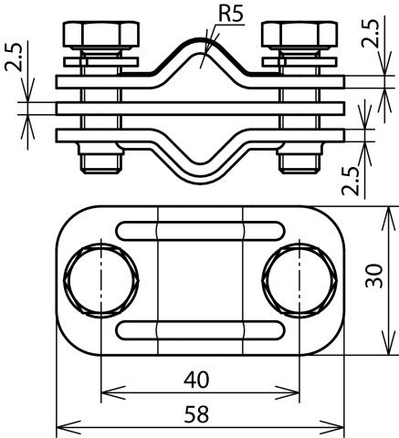 Dehn Uni Disconnect Clamp Acero Inoxidable 200kA Con Placa Intermedia - 459200