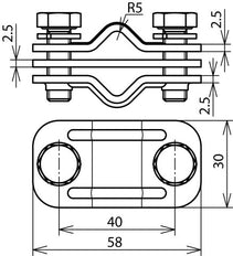 Dehn Uni Disconnect Clamp Acero Inoxidable 200kA Con Placa Intermedia - 459200