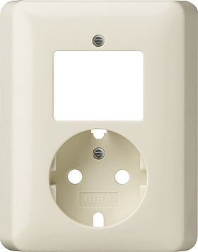 Gira System 55 Interruptor y toma de corriente Marco combinado blanco crema - 092801