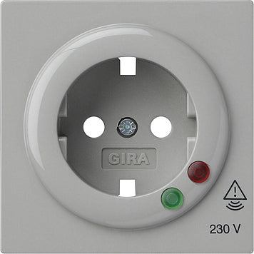 Gira S-Color Tapa de toma Schuko gris con protección contra sobretensión - 144142