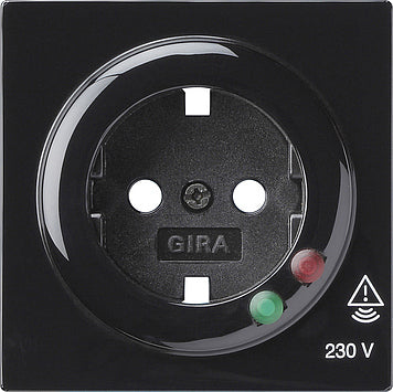 Gira S-Color Tapa de toma Schuko negra con protección contra sobretensión - 144147