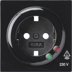 Gira S-Color Tapa de toma Schuko negra con protección contra sobretensión - 144147