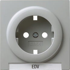 Gira S-Color Tapa gris para enchufe con campo de texto - 144742