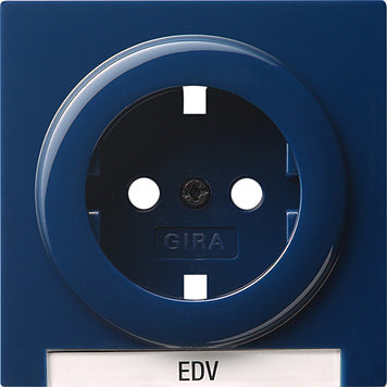 Gira S-Color Tapa azul para enchufe con marco de texto - 144746