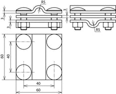 Dehn Cross Unit StSt V4A Para Rd 8-10mm FL30 ZP FRSM8 Accesorios - 318229