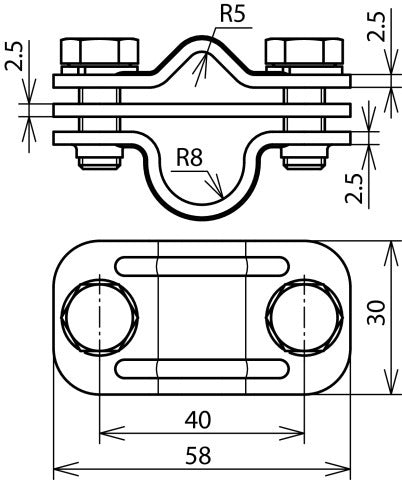 Abrazadera de desconexión Dehn Uni StSt 200 KA Para RD 8-10/16mm - 459219