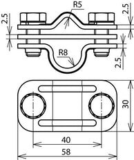 Abrazadera de desconexión Dehn Uni StSt 200 KA Para RD 8-10/16mm - 459219