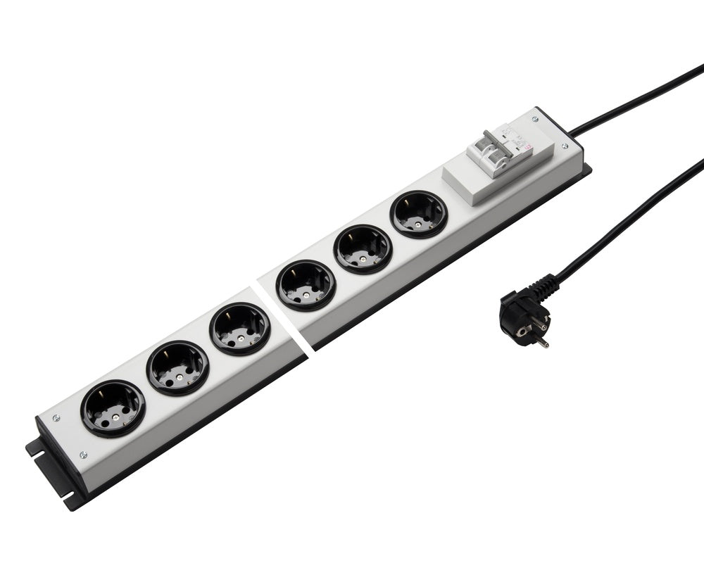 Martin Kaiser Regleta de 6 tomas con disyuntor de 90 grados y cable - 1036ZL6L-SW3 [10 Piezas]