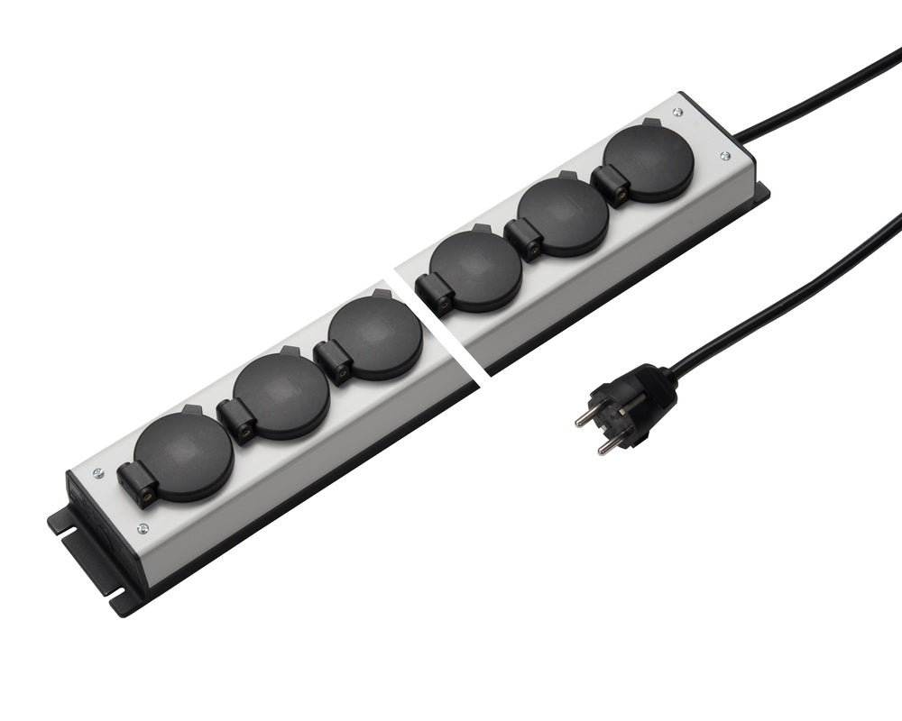 Regleta de 6 tomas Martin Kaiser con tapa y cable de 1,5 m - 1059ZL4l-sw15 [10 Piezas]