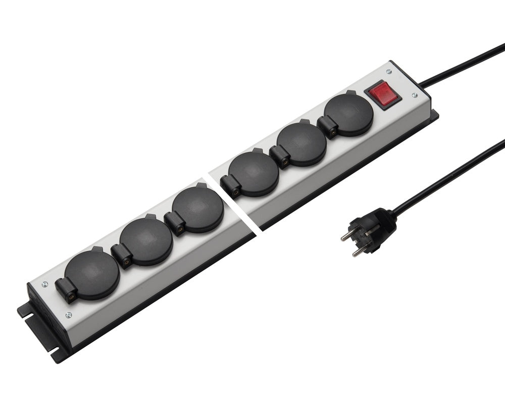 Martin Kaiser Regleta de 4 vías con tapa abatible 90 grados 1,5 m de cable - 1058ZL4l-sw15 [10 Piezas]