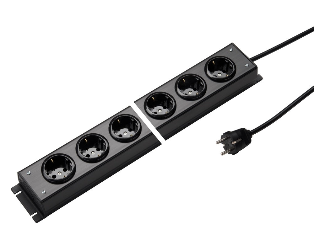 Regleta de enchufes Martin Kaiser de 8 vías y 90 grados con toma de tierra y cable de 1,5 m - 1002ZL8SW15 [10 Piezas]