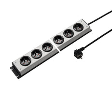 Regleta de enchufes Martin Kaiser de 10 vías y 90 grados con toma de tierra y obturador con cable de 1,5 m - 1017KZL10L-SW15 [10 Piezas]