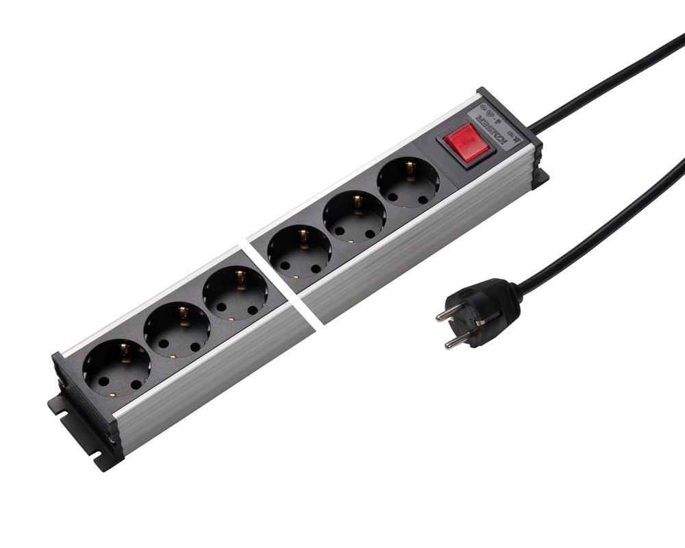 Regleta de enchufes Martin Kaiser de 8 vías con cable interruptor de 1,5 m - 1101ZL8l-sw15 [10 Piezas]