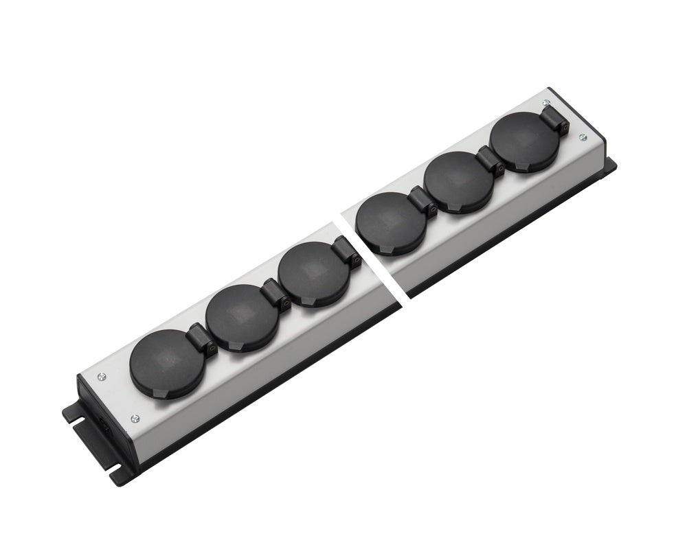Regleta de 4 tomas de corriente Martin Kaiser con tapa abatible IP20 - 1059/4l-sw [10 Piezas]