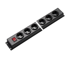 Regleta de enchufes Martin Kaiser de 8 vías negra con interruptor - 1001/8sw [10 Piezas]