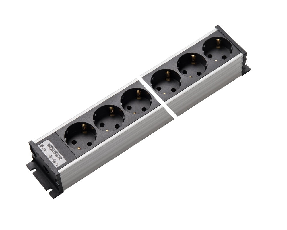 Regleta de 4 vías sin interruptor Martin Kaiser Gris-Negro - 1102/4l-sw [10 Piezas]