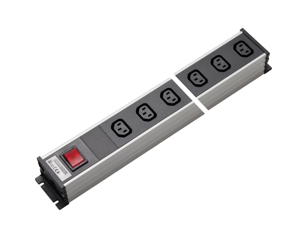 Martin Kaiser Regleta 6 Vías IEC C13 70 Grados 10 Amp Con Interruptor - 1121/6l-sw [10 Piezas]