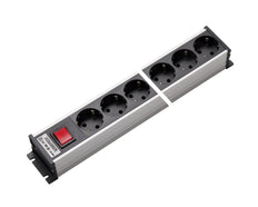 Martin Kaiser Regleta de Tomas de Corriente de Aluminio de 8 Vías con Interruptor Negro - 1301/8sw [10 Piezas]