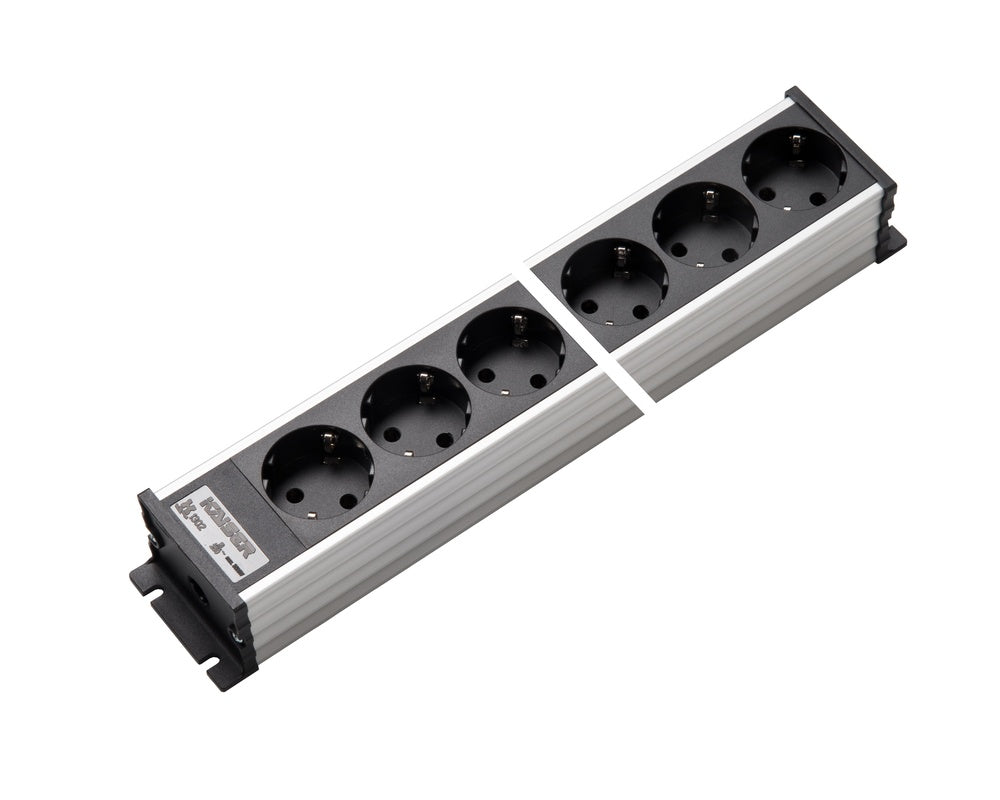Martin Kaiser Regleta de enchufes de aluminio de 6 vías sin interruptor - 1302/6sw [10 Piezas]