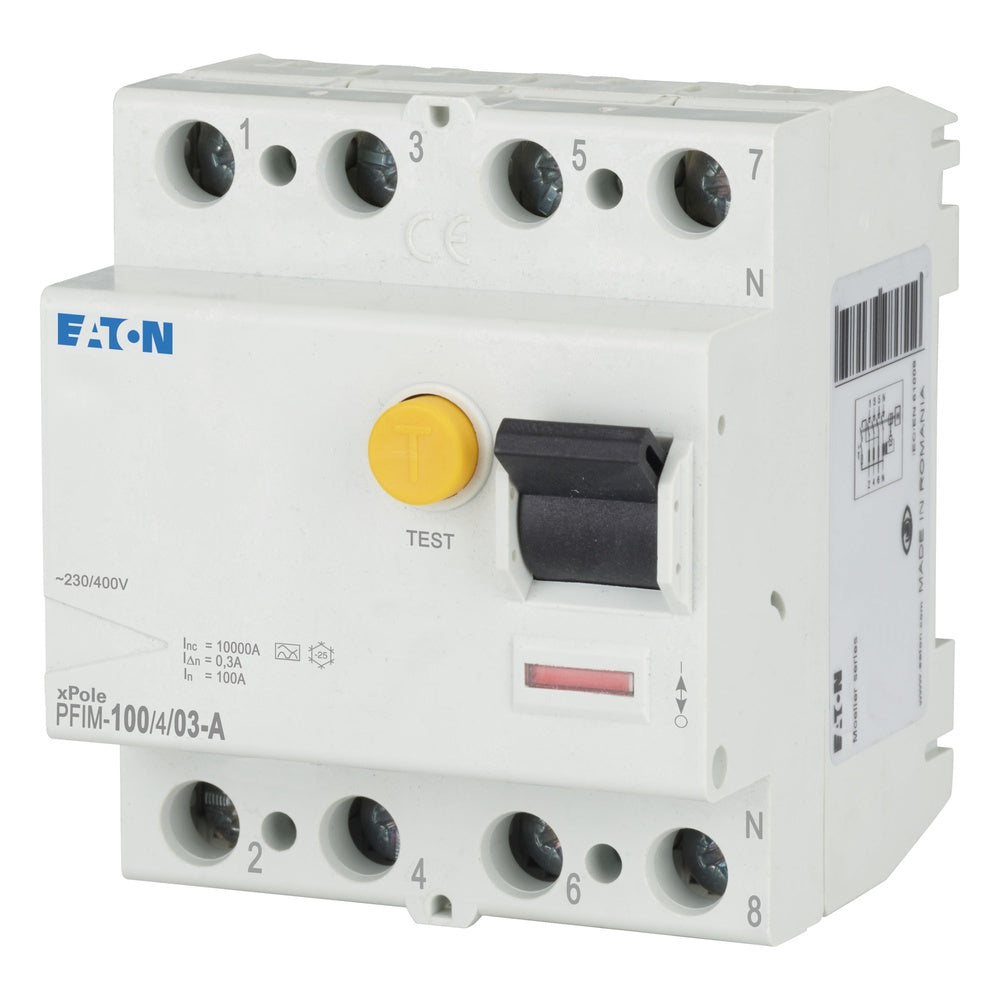 Eaton PFIM 4P 100A Tipo A RCCB Interruptor Diferencial - 102871