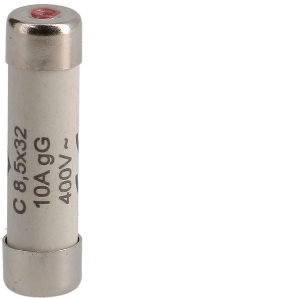 Fusible Cilíndrico Hager 10A 400V 8.5x32mm Clase Gg - L8532C10 [10 Piezas]