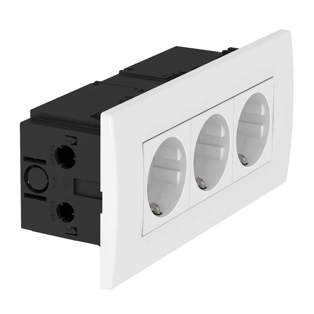 Módulo De Enchufe Triple 45 Unidad De Pared Blanco Puro - 6119414