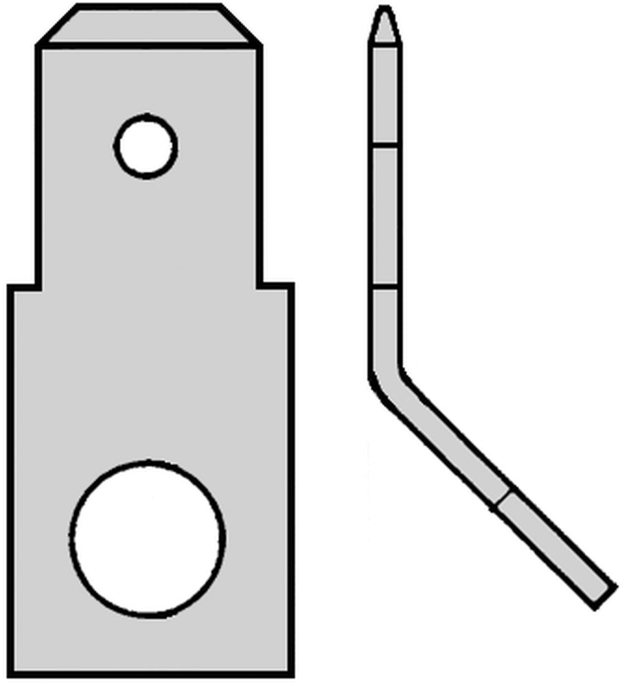 Conector De Lengüeta M5 6.3x0.8mm Montaje A 45 Grados - 215352 [100 Piezas]