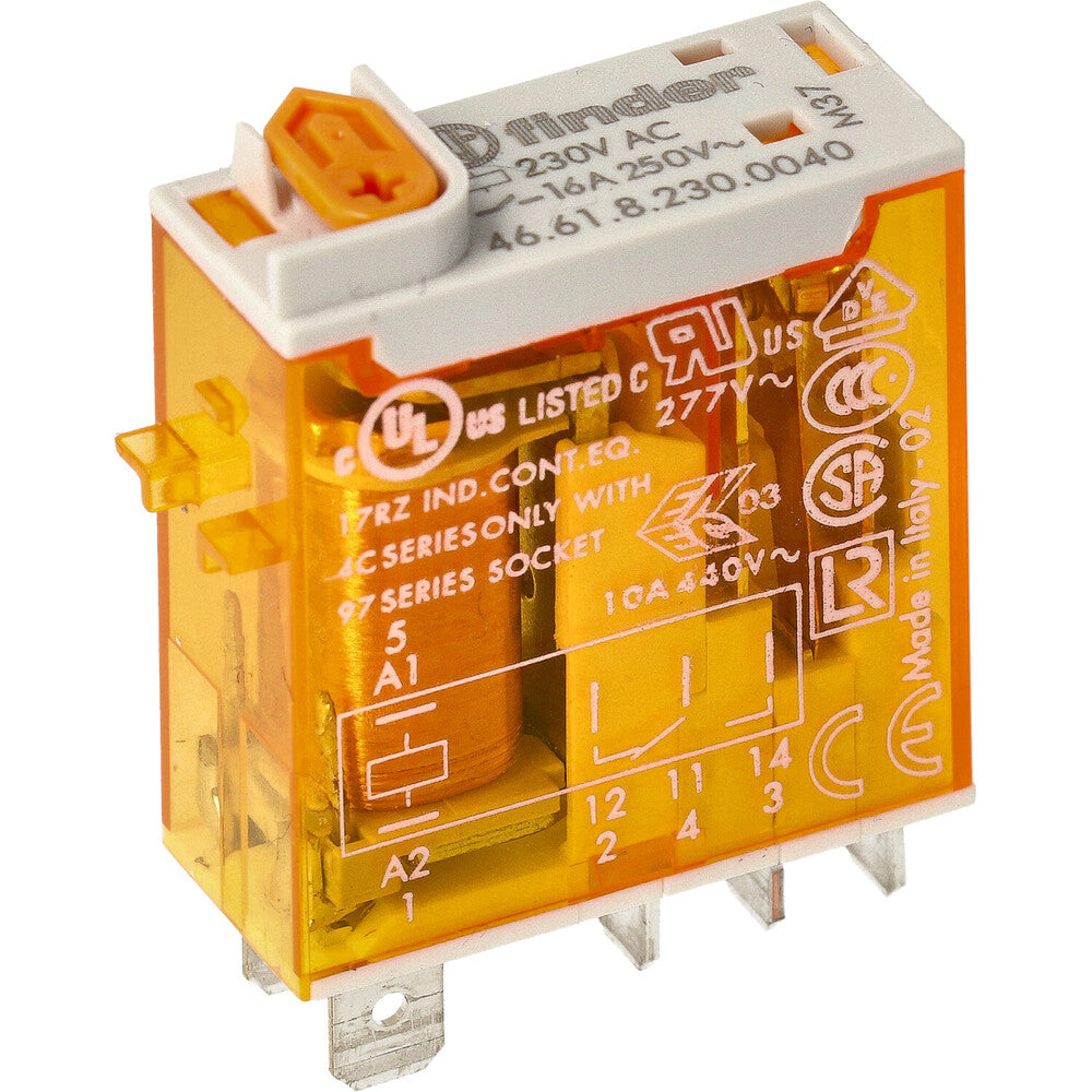 Finder Relé Mini Industrial 16A 230VAC Contacto AgNi - 46.61.8.230.0040