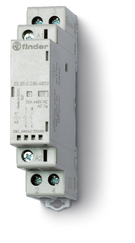 Finder Contacto De Instalación 25A Con Indicador LED - 22.32.0.024.4520