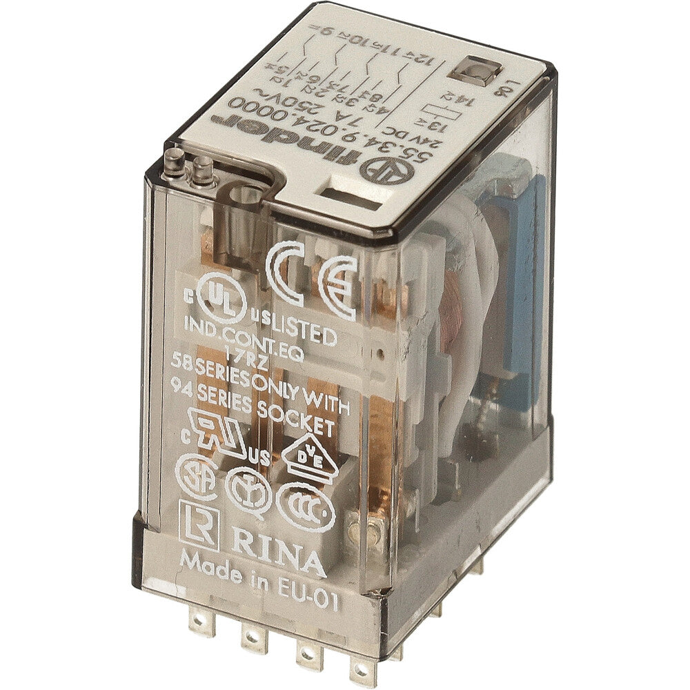 Finder 55.34 Relé Industrial 4CO 7A 24VDC - 55.34.9.024.0000