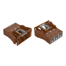 Wago Enchufe Snap-In De 3 Polos Marrón 4mm² - 770-2363 [2 Piezas]