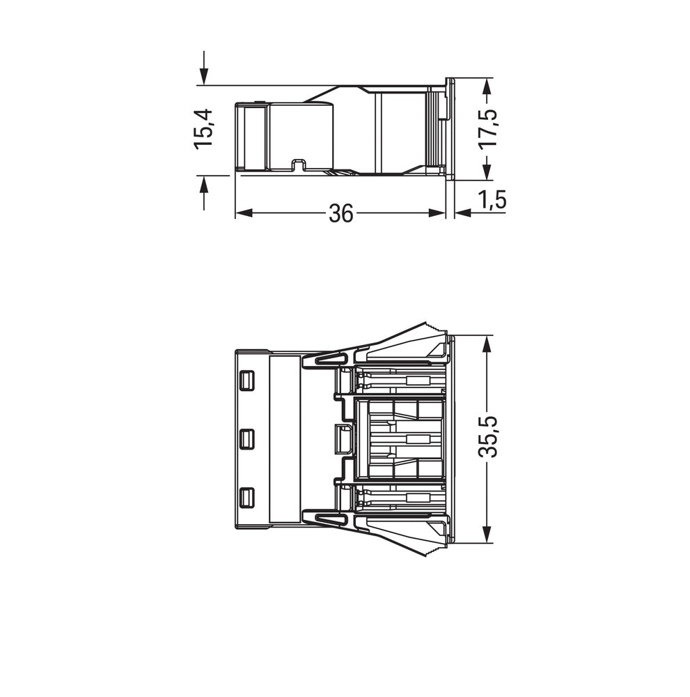 Wago Enchufe Snap-In De 3 Polos Marrón 4mm² - 770-2363 [2 Piezas]