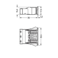 Wago Enchufe Snap-In De 3 Polos Marrón 4mm² - 770-2363 [2 Piezas]