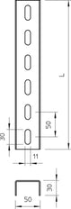 Soporte De Acero Galvanizado En U 50x30x700mm Perforado - 6342312