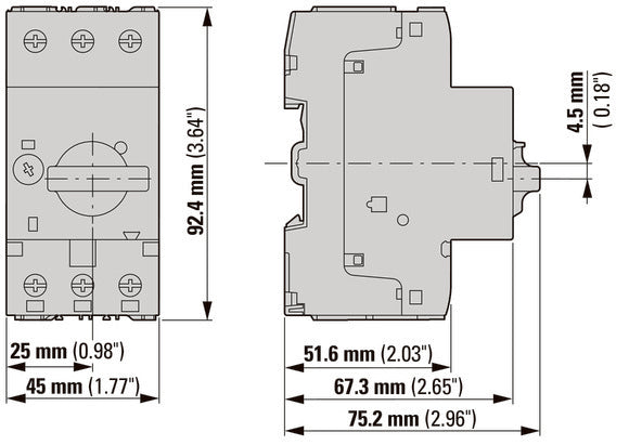 Interruptor De Protección De Motor Eaton PKZM0 0.1-0.16A - 072730