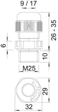 OBO V-Tec M25 Ip68 Abrazadera De Cable - 2022849 [5 Piezas]