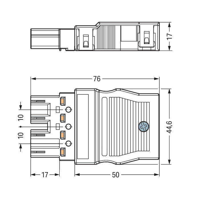 WAGO 770-114 Conector De Alivio De Tensión De 4 Polos Negro - 770-114