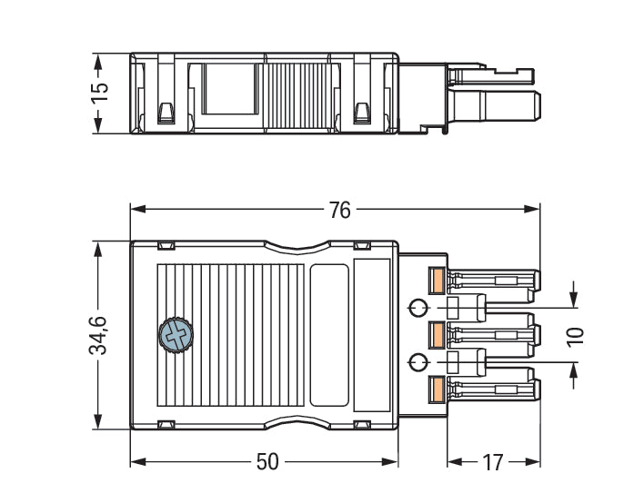 Wago 770-103 Conector Femenino De 3 Polos Con Alivio De Tensión - 770-103 [2 Piezas]